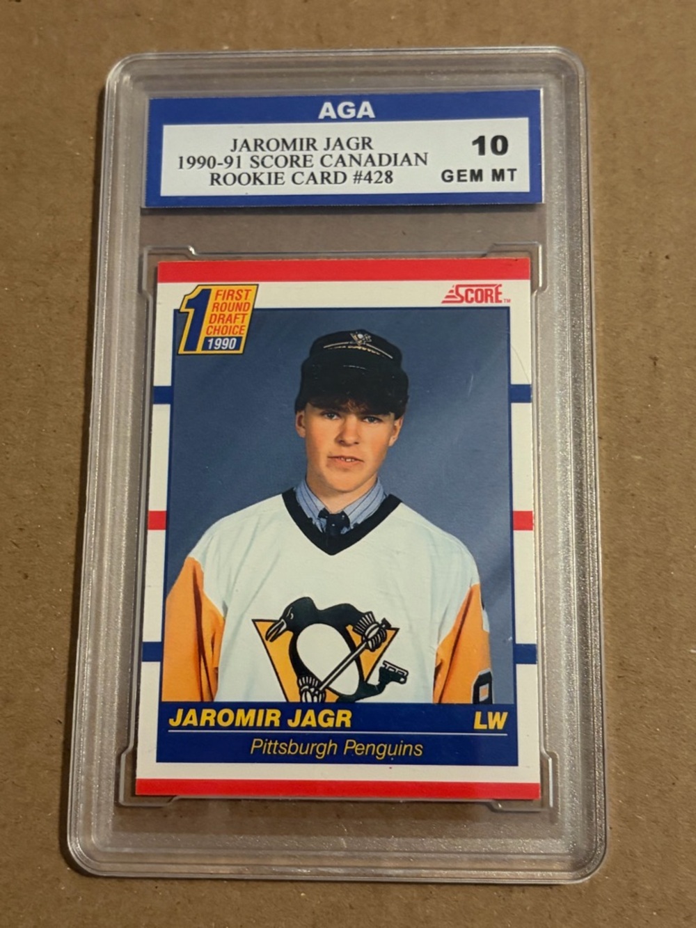 🇨🇦NOW $25🍀 Jaromir Jagr 1990/91 Score Penguins Rookie RC Hockey Card Graded 10